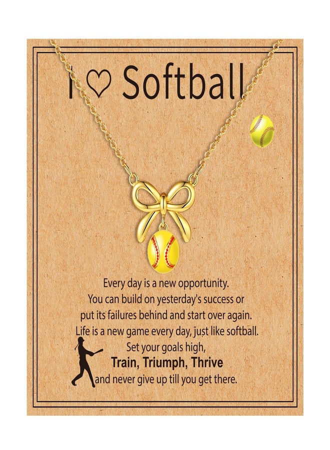 Kenailw Softball Necklace Gifts Stuff Accessories Sports Lovers Jewelry 8 12 12-14 Team Women Mom Coach Player Things Items Christmas Birthday Gift - Image 1